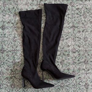 Zara Elegant Black Over-the-Knee Boots